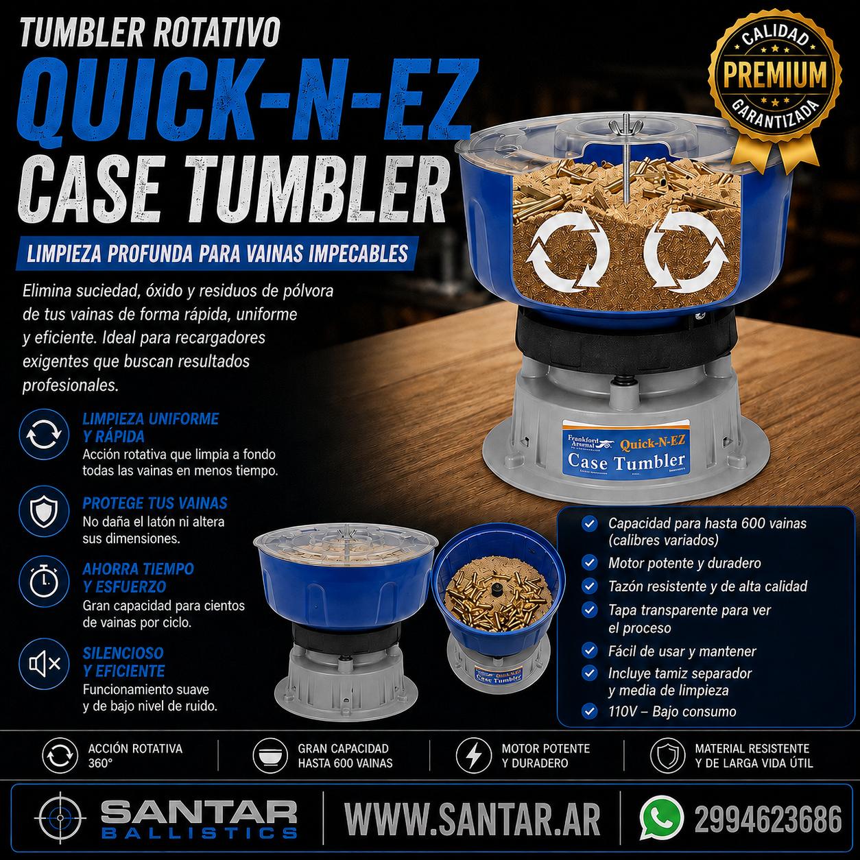 TUMBLER FRANKFORD ARSENAL VIBRADOR EN SECO - Santar Ballistics