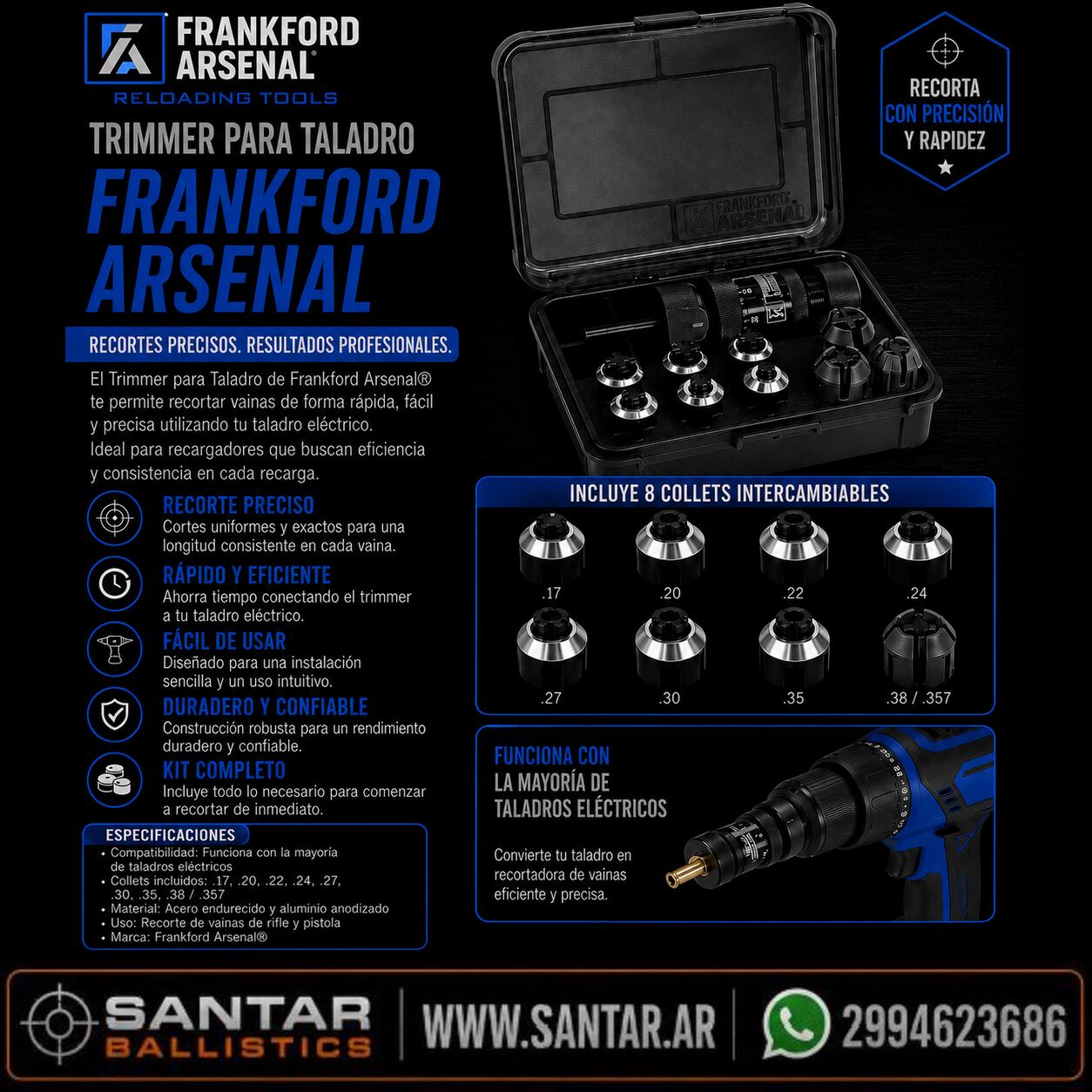timmer frankford para taladro - Santar Ballistics