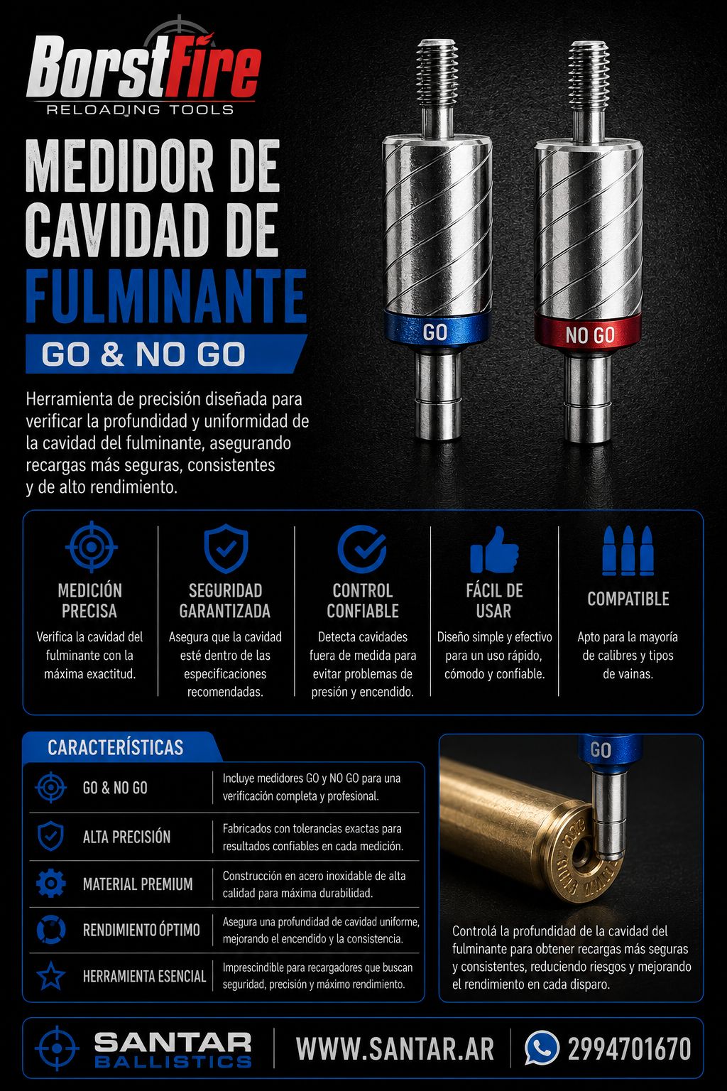 Go & NO GO FULMINANTES - Santar Ballistics