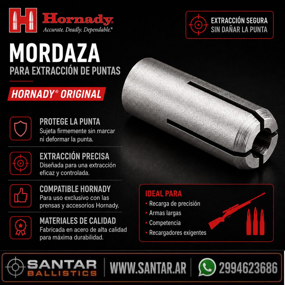 Mordaza para extracion de puntas HORNADY #7 .30 / 312 - Santar Ballistics